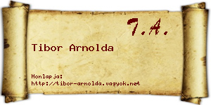 Tibor Arnolda névjegykártya